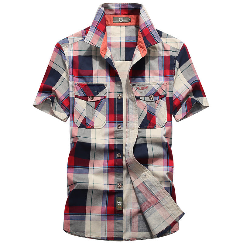 Camicia da uomo casual sportiva in cotone Valstrend, stile all-match, manica lunga con bottoni e colletto classico.