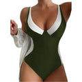 Costume da bagno one piece Valstrend, sexy con scollo a V e fascia addominale, perfetto per sport e relax in spiaggia.