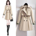 Cappotto trench corto in cotone con fodera singola stile coreano, vestibilità ampia e look elegante, marchio Valstrend.