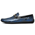 Scarpe in pelle da uomo Valstrend, slip-on con punta rotonda, traspiranti e con cuciture eleganti.