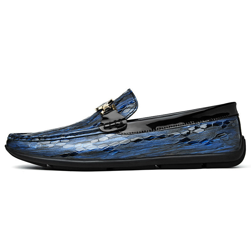 Scarpe in pelle da uomo Valstrend, slip-on con punta rotonda, traspiranti e con cuciture eleganti.