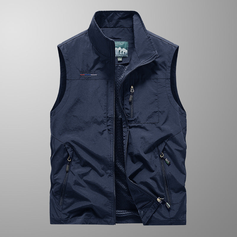 Gilet casual da uomo Valstrend, leggero per primavera e autunno, con più tasche, ideale per abbigliamento outdoor e tempo variabile