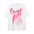 Design Sense Chain Embroidery Letter Short Sleeve