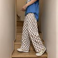 Pantaloni casual a quadretti da uomo Valstrend, vita alta, stile moderno e rilassato, tessuto morbido e comodo.