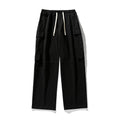 Pantaloni giapponesi plissettati Valstrend con design a cuciture e multiple tasche, stile elegante e pratico.