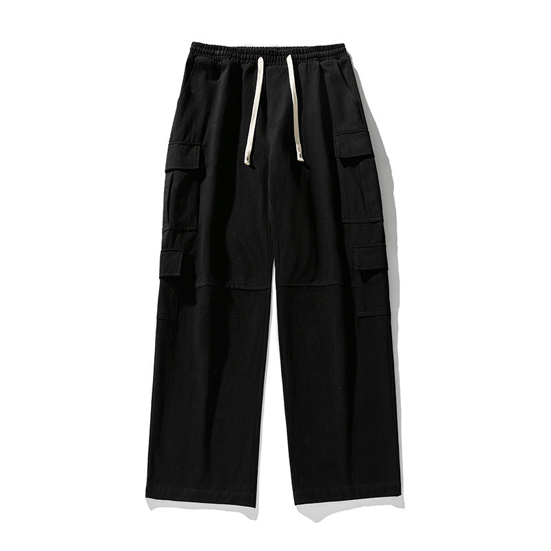 Pantaloni giapponesi plissettati Valstrend con design a cuciture e multiple tasche, stile elegante e pratico.