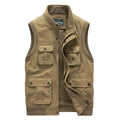 Gilet uomo in cotone Valstrend con più tasche, collo alla coreana e design elegante, vestibilità comoda e stile versatile