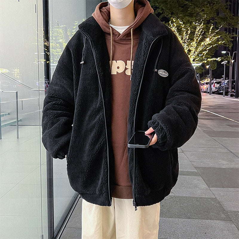 Giacca in pile polar da uomo con collo alzato e stile alla moda, marca Valstrend, tessuto caldo e confortevole.