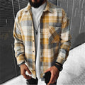 Camicia da uomo a quadri con tasca e maniche lunghe, marca Valstrend, in tessuto morbido e stile casual.