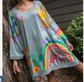 Loose Large Design Printed Crew Neck Sweatshirt Women