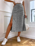 Vestito da donna Valstrend, abito a tubino floreale europeo e americano, linea a trapezio, vita a metà, stile elegante e femminile