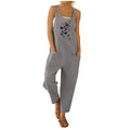 Oversized Loose-fitting Pattern Print Bib Large Pocket