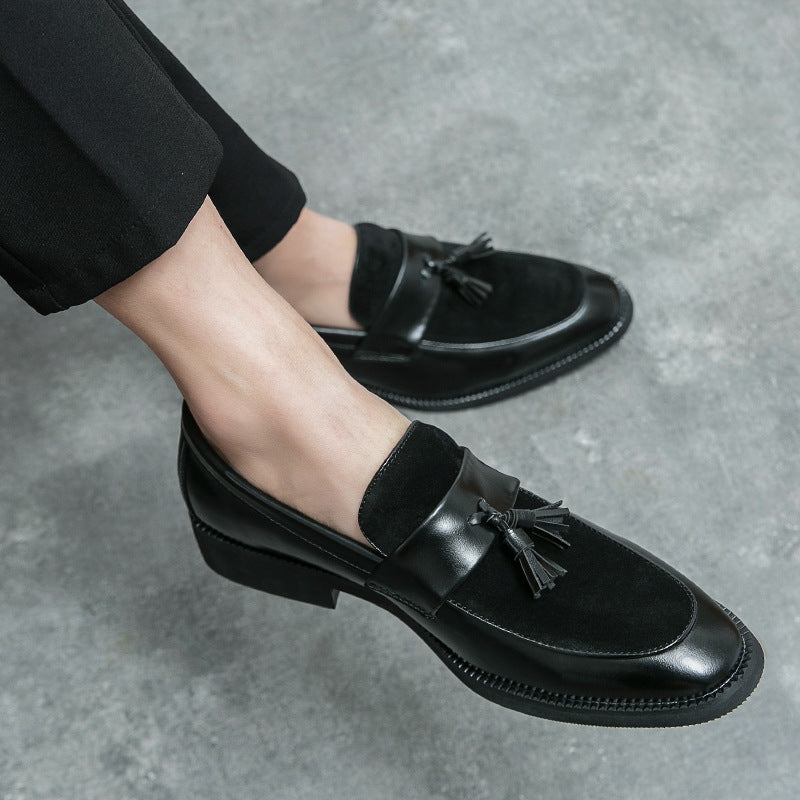 Scarpe da uomo in pelle Valstrend, slip-on formali da business, stile britannico, con design elegante e classico.