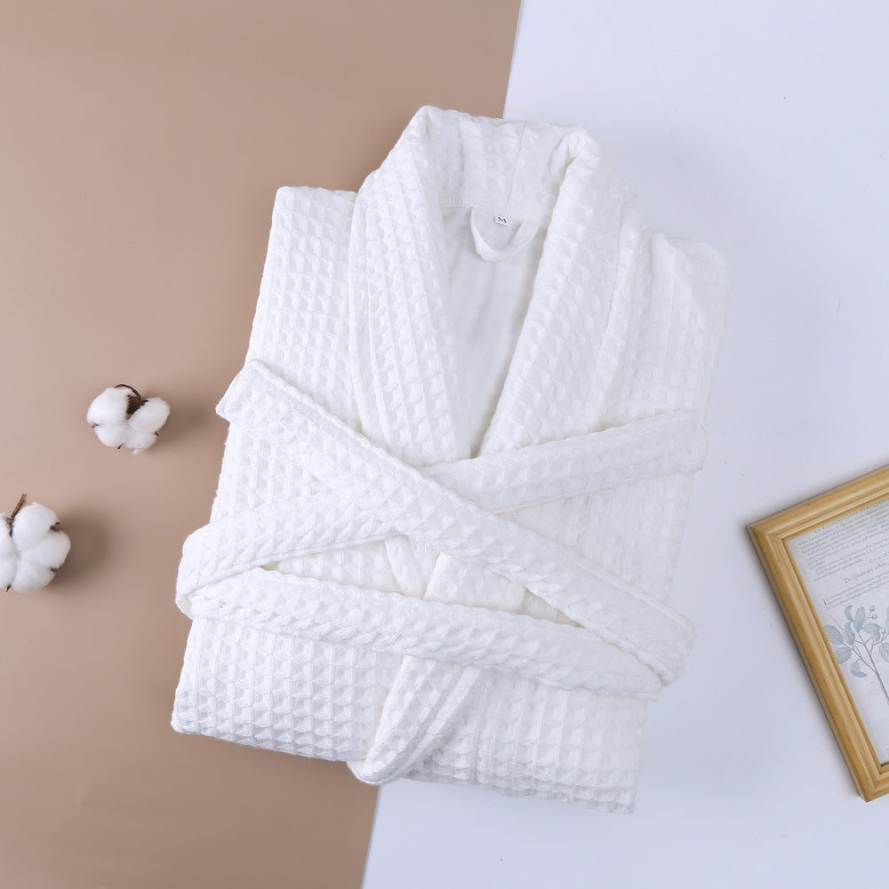 Accappatoio doppio in cotone a nido d'ape, unisex, spesso e lungo, di Valstrend, morbido e caldo per il comfort quotidiano