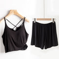 Navel-exposed Sexy One-piece Sling Vest Cover With Chest Pad Beauty Back Outer Wear