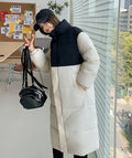 Giacca imbottita in cotone stile europeo e americano, moda coreana, marca Valstrend, vista frontale su modello.