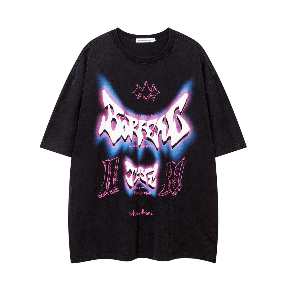 Fashion Brand High Street Letter Print Short-sleeve