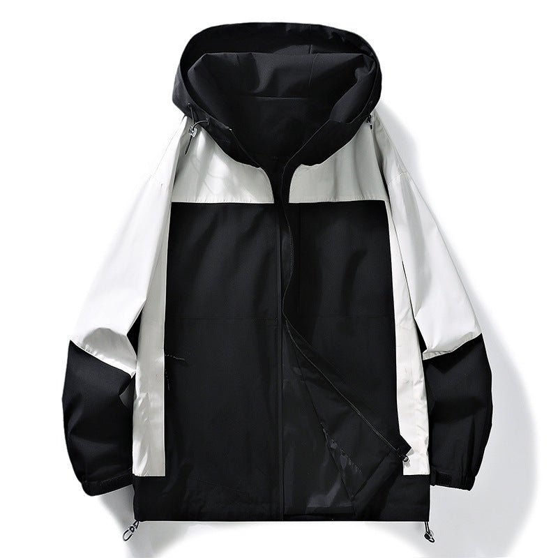Giacca da esterno primaverile da uomo Valstrend, cappotto leggero e resistente in tessuto impermeabile e traspirante