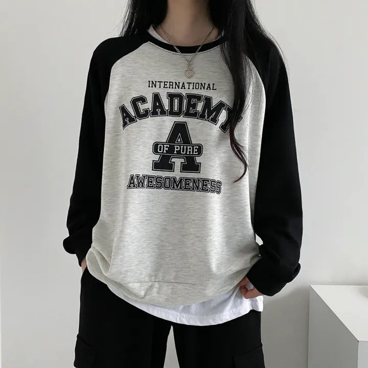 Maglione donna in stile coreano con motivo patchwork, in pile caldo per primavera, autunno e inverno, di Valstrend.