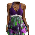 Costume da bagno donna Valstrend con alta vita e stampa, sagomante e aderente sul retro, tessuto elastico e alla moda.