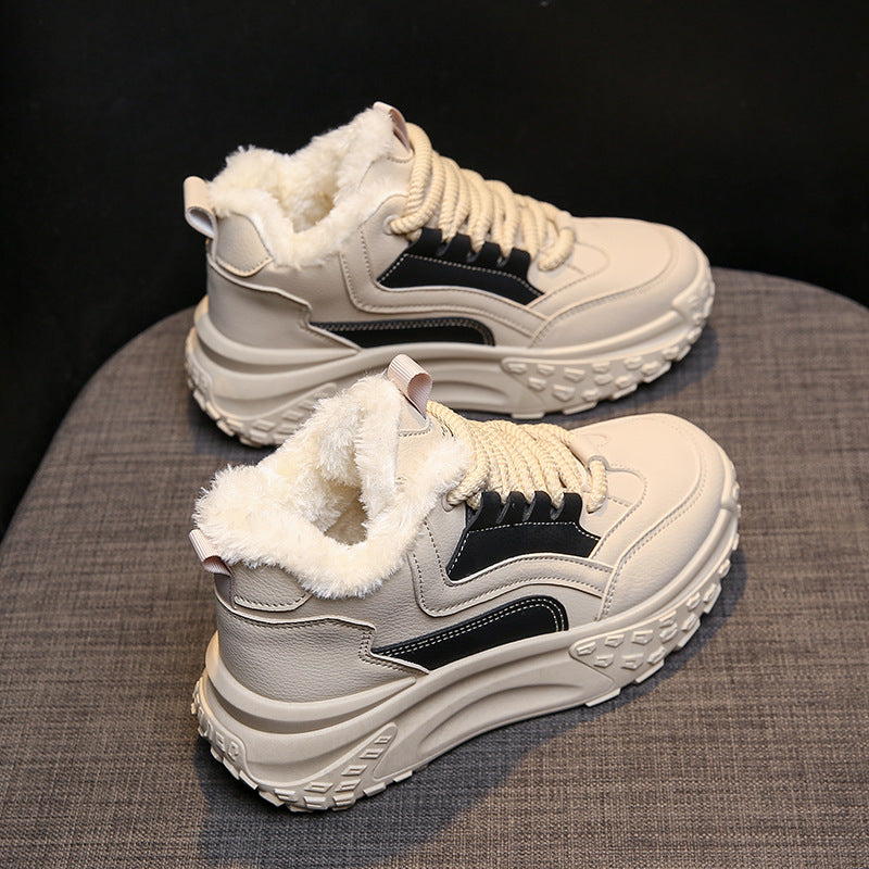 Scarpe da donna sportive in cotone con fodera di pile caldo, ideali per il tempo libero, marca Valstrend.