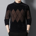 Maglione da uomo Valstrend in velluto spesso con collo rotondo, stile fashion, tessuto morbido e caldo.