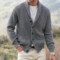 Maglione cardigan uomo Valstrend con colletto a punta, bottoni, in misto di colori, stile casual e versatile.