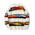 Maglione a righe con colori a contrasto per uomo, stile europeo e americano, in tessuto lavorato a maglia, marca Valstrend.