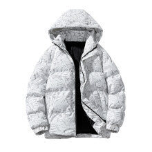 Giacca imbottita da uomo Valstrend in cotone con motivo camouflage, spessa e calda, ideale per l'inverno.