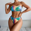 Bikini tubo colorato stampato Valstrend shop, top bikini a stampa vivace, tessuto leggero e comodo per l'estate.