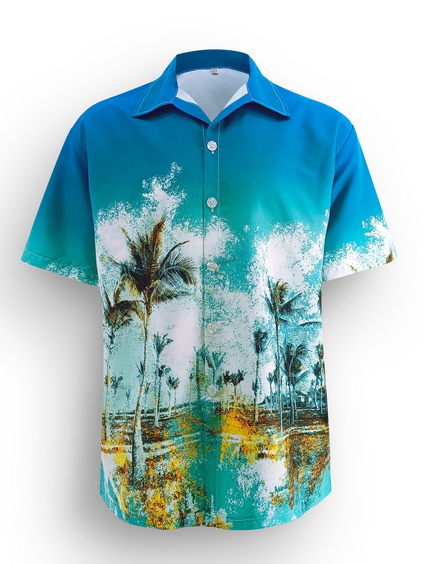 Camicia hawaiana da uomo Valstrend con stampa cocco, morbida e larga, ideale per look estivi e casual.