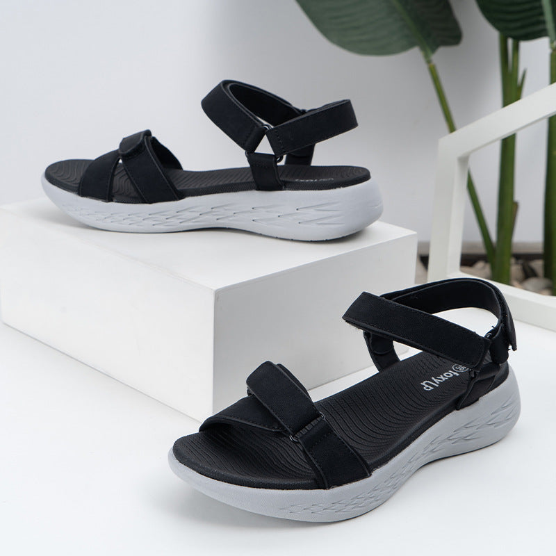 Sandali donna Valstrend con zeppa inclinata, suola spessa e antiscivolo, design elegante per l'estate.