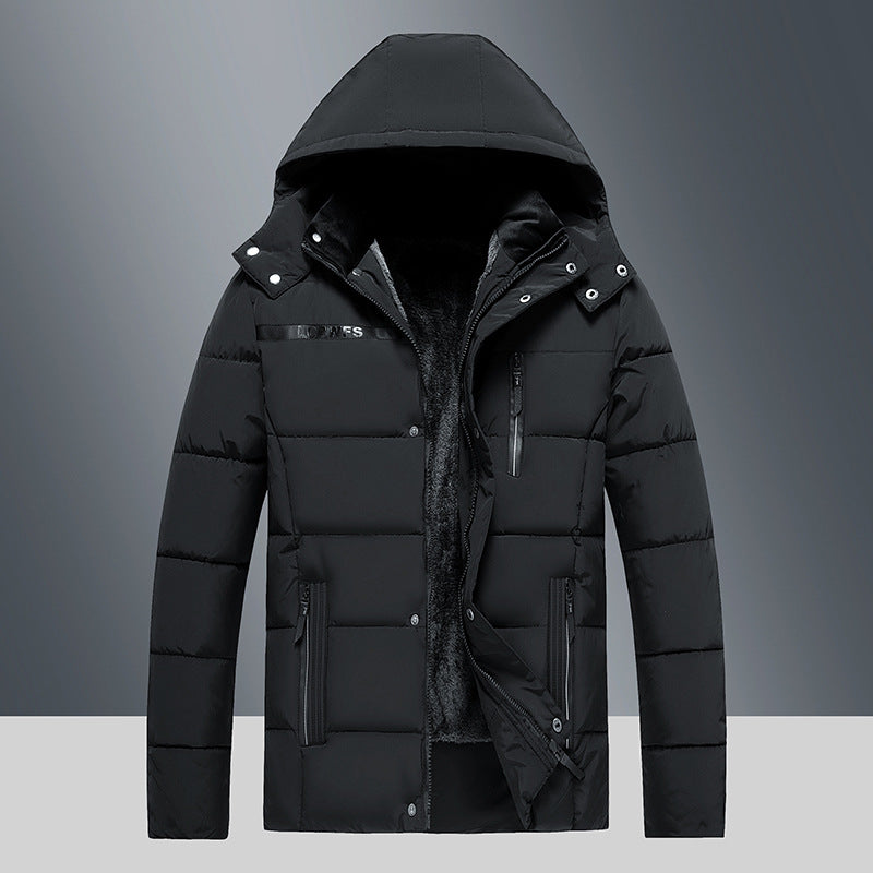Giacca in cotone imbottita per uomini di mezza età ed anziani, con interno in fleece, vestibilità spessa e calda, marca Valstrend.