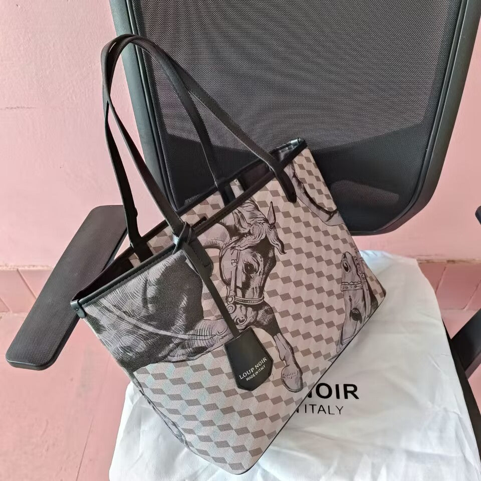 Borsa a mano retrò grande capacità per donna di Valstrend, tote bag spaziosa in stile vintage con manici robusti.
