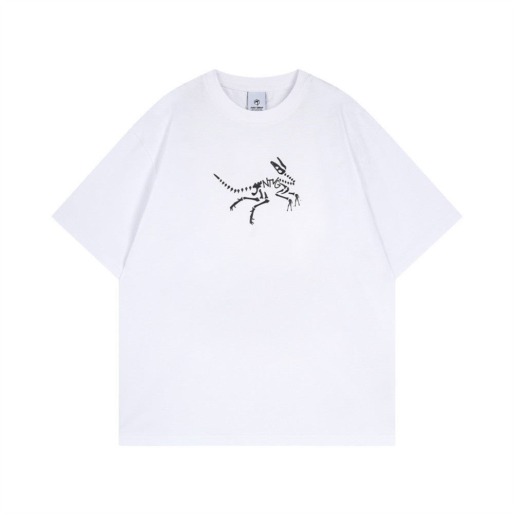 Loose Short-sleeved T-shirt Men's Dinosaur Skull Bone
