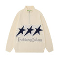 Maglione da uomo vintage Valstrend XINGX con colletto alto ricamato, stile classico e dettagli eleganti.