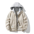 Men's Coat Cotton Corduroy Fake Two-piece Hooded Cotton-padded Jacket