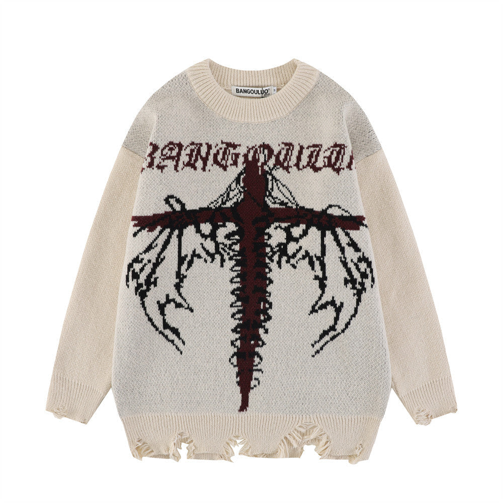 Maglione da uomo Cross Pullover di Valstrend, stile street dark, con design moderno e dettagli in tessuto scuro.