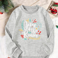 Maglione sportivo di Natale stampato per ragazze, marca Valstrend Shop, con motivo natalizio colorato e dettagli festivi.