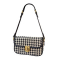 Borsa donna a spalla singola con motivo pied-de-poule e baguette, stile elegante Valstrend, dettaglio portabilità e design alla moda