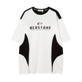 Color Contrast Patchwork Sports Short Sleeve
