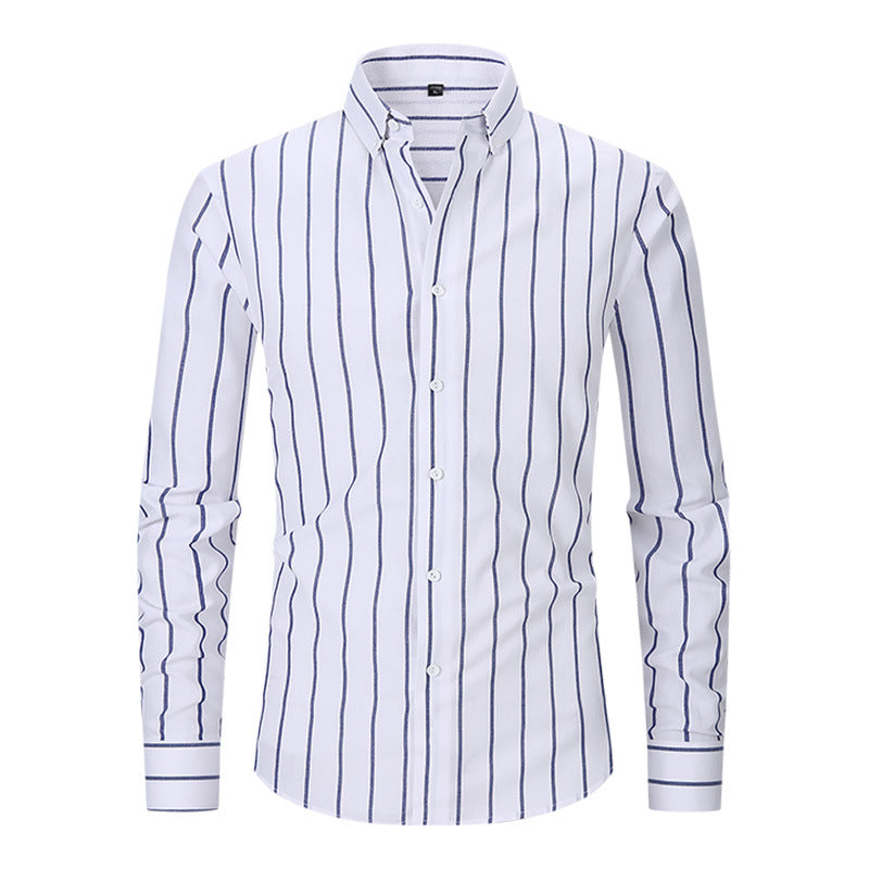 Camicia casual da uomo Valstrend, stile coreano, abbigliamento business casual con colletto e maniche lunghe, tessuto morbido.