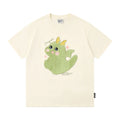Cartoon Dragon Short-sleeved T-shirt Boys Flocking Patch