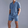 Completo da uomo casual in tinta unita Valstrend, giacca e pantaloni eleganti per un look semplice e raffinato.