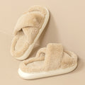 Ciabatte da donna Valstrend, stile fashion e fluffy con design incrociato, morbide e confortevoli per l'inverno.