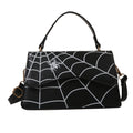 Borsa a tracolla Valstrend con stampa a ragnatela, stile fashion, ideale per un look casual e moderno, vista dall’immagine.