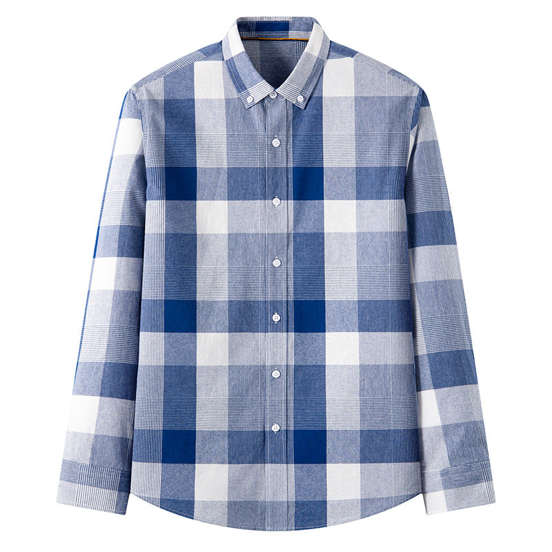 Camicia uomo a maniche lunghe in cotone con motivo tartan britannico, marca Valstrend, visibile in dettaglio.