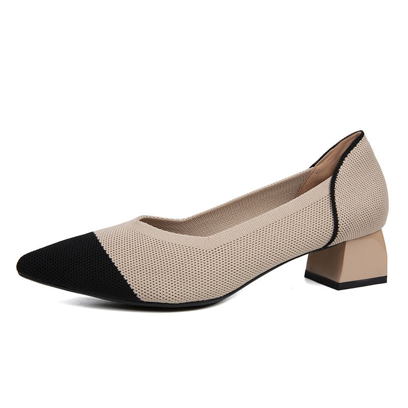 Scarpe donna Valstrend, décolleté giapponesi e coreani in tessuto intrecciato, stile semplice e elegante.