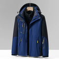 Cappotto da montagna tre-in-uno in pile spesso, abbigliamento outdoor resistente di Valstrend, con cappuccio e tasche.