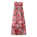 European And American Style Printing Laminated Dress